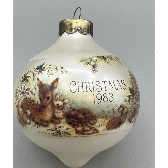 Hallmark Keepsake Ornament Christmas 1983 Child Praying Animals No Box Glass - Picture 1 of 5